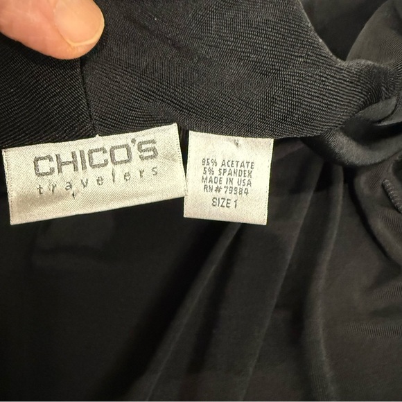 Chico’s Travelers Cardigan Open Front Black Women’s Size 8 Small (Chico’s 1) - Picture 9 of 10